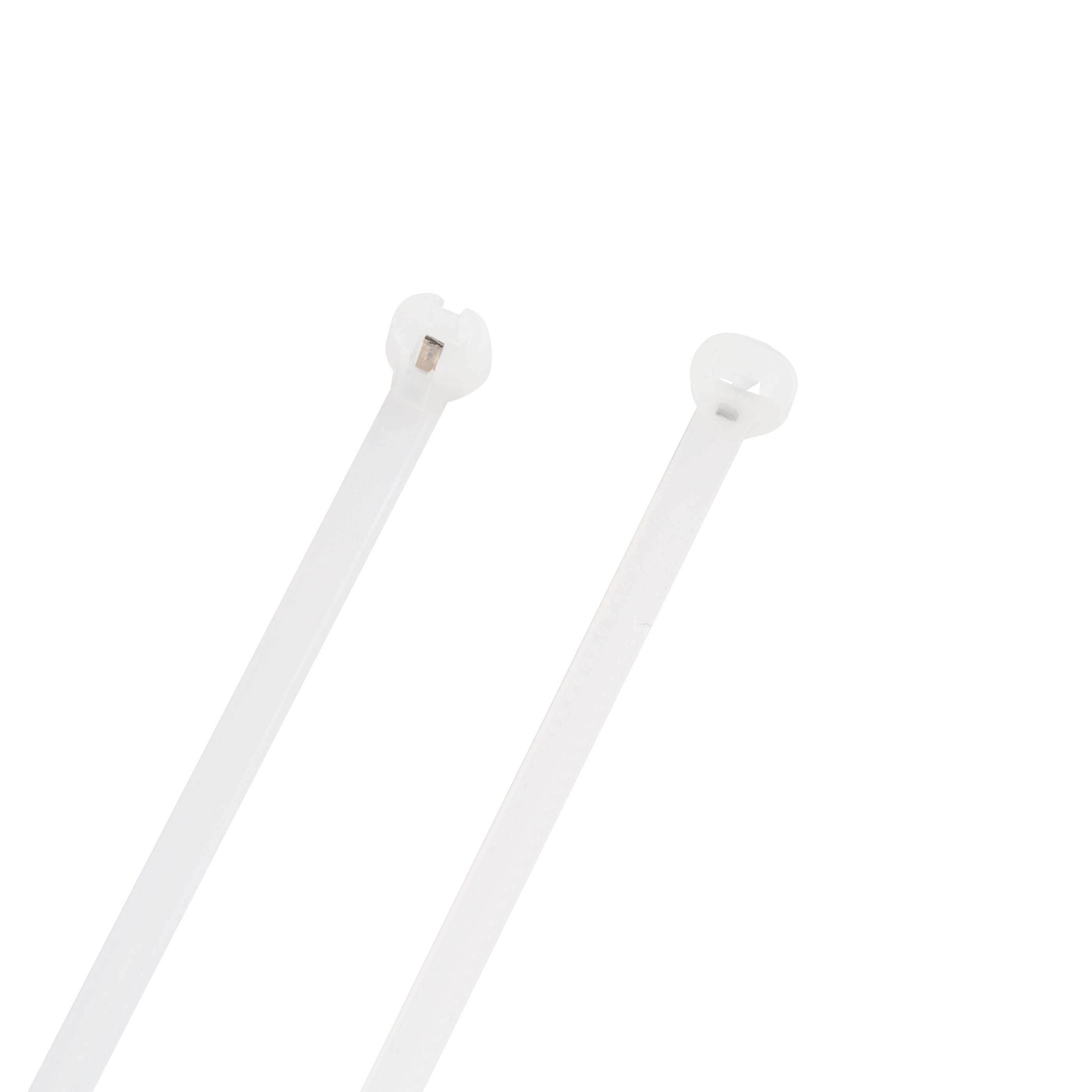 7.9-inch Natural Steel Tooth Zip Tie, 18-lb Tensile Strength, UL 21 Listed, 100-Pack
