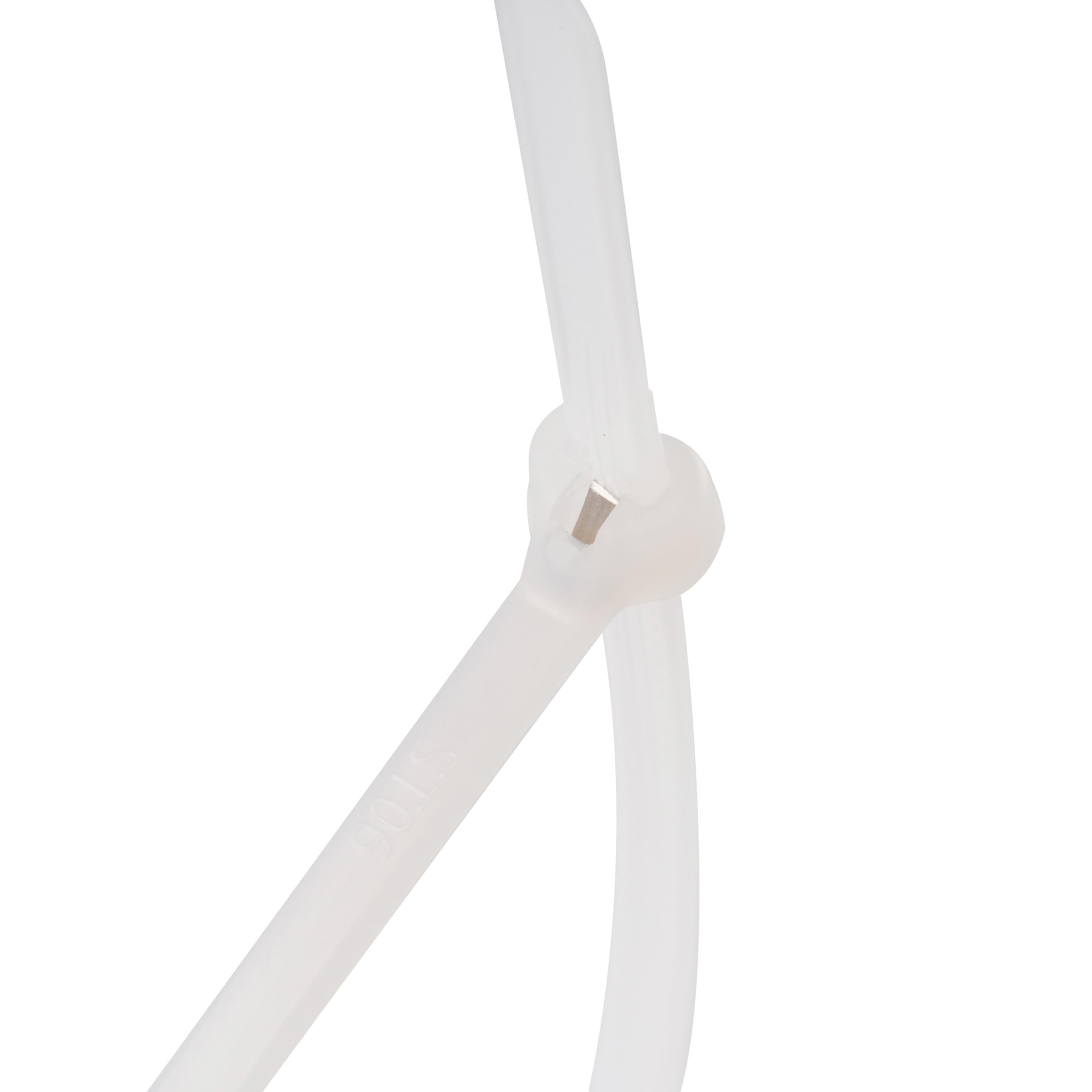 7.9-inch Natural Steel Tooth Zip Tie, 18-lb Tensile Strength, UL 21 Listed, 100-Pack