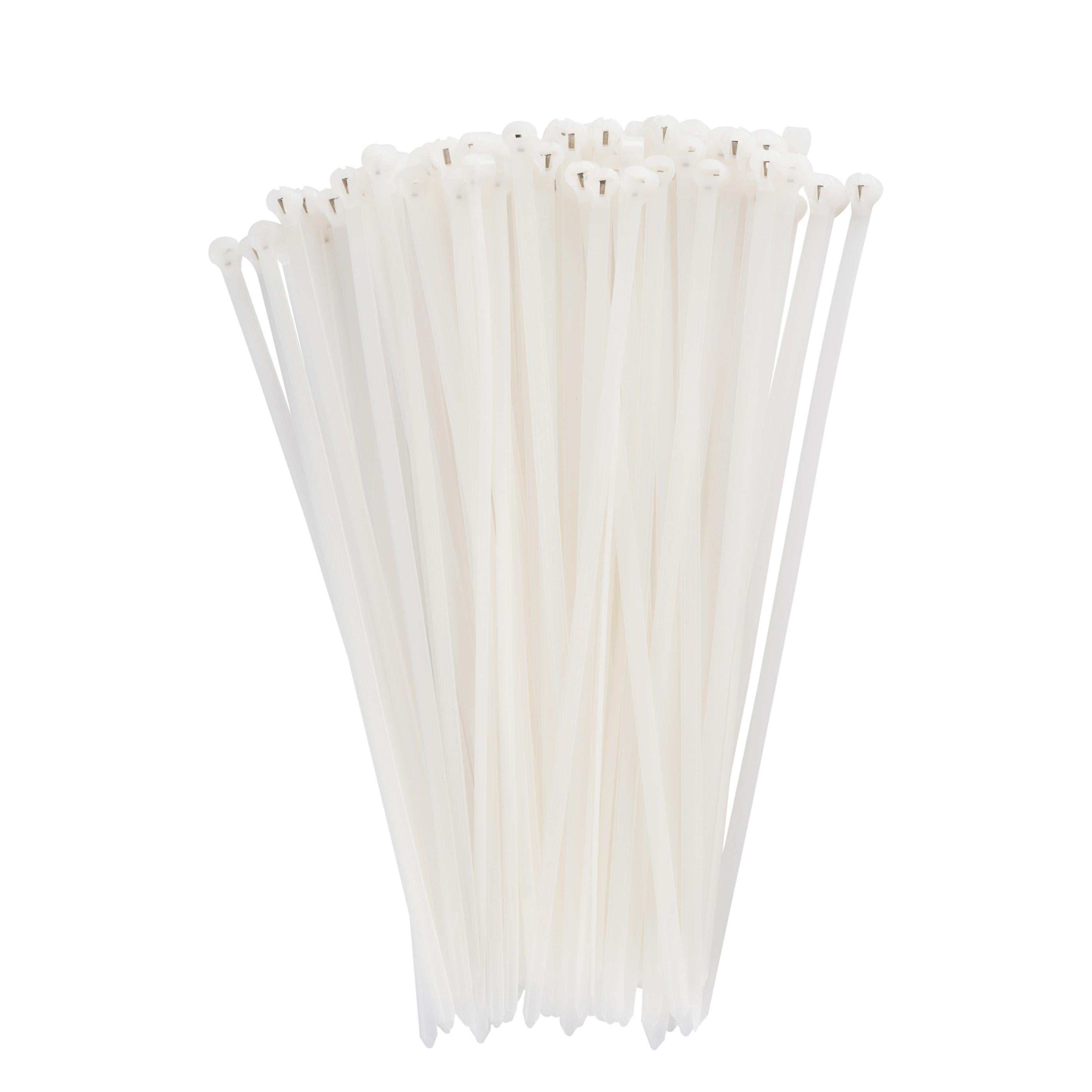 7.9-inch Natural Steel Tooth Zip Tie, 50-lb Tensile Strength, UL 21S Listed, 100-Pack