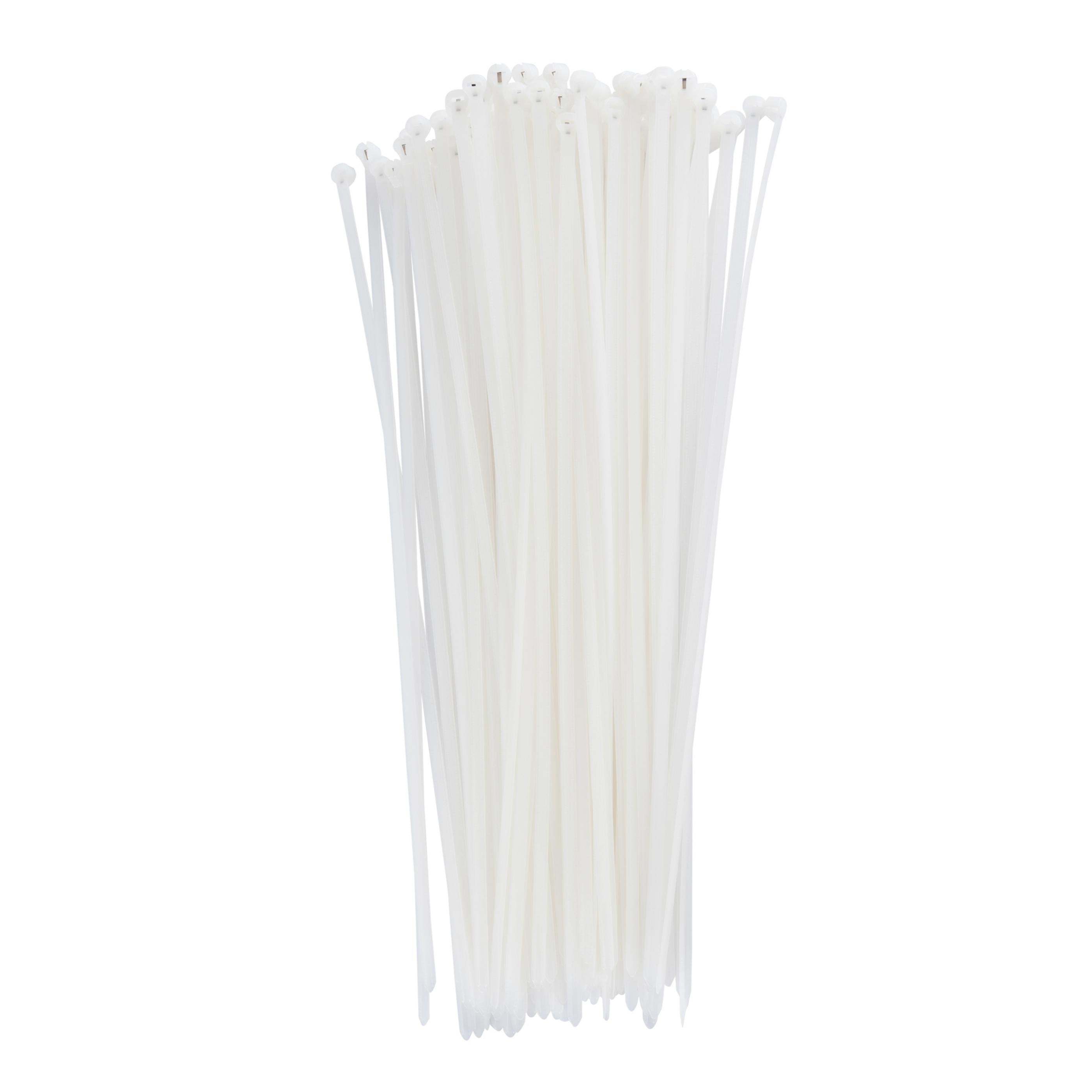 11.8-inch Natural Steel Tooth Zip Tie, 50-lb Tensile Strength, UL 21S Listed, 100-Pack