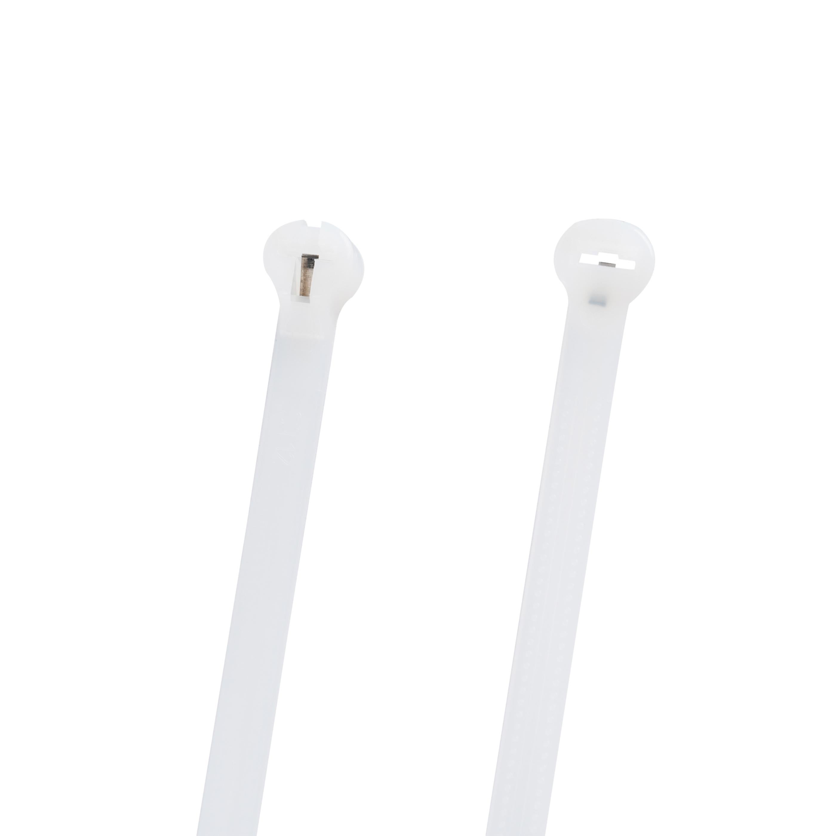 11.8-inch Natural Steel Tooth Zip Tie, 50-lb Tensile Strength, UL 21S Listed, 100-Pack