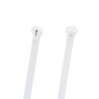 11.8-inch Natural Steel Tooth Zip Tie, 50-lb Tensile Strength, UL 21S Listed, 100-Pack