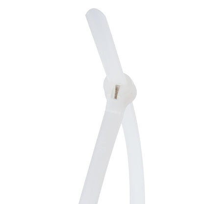 11.8-inch Natural Steel Tooth Zip Tie, 50-lb Tensile Strength, UL 21S Listed, 100-Pack