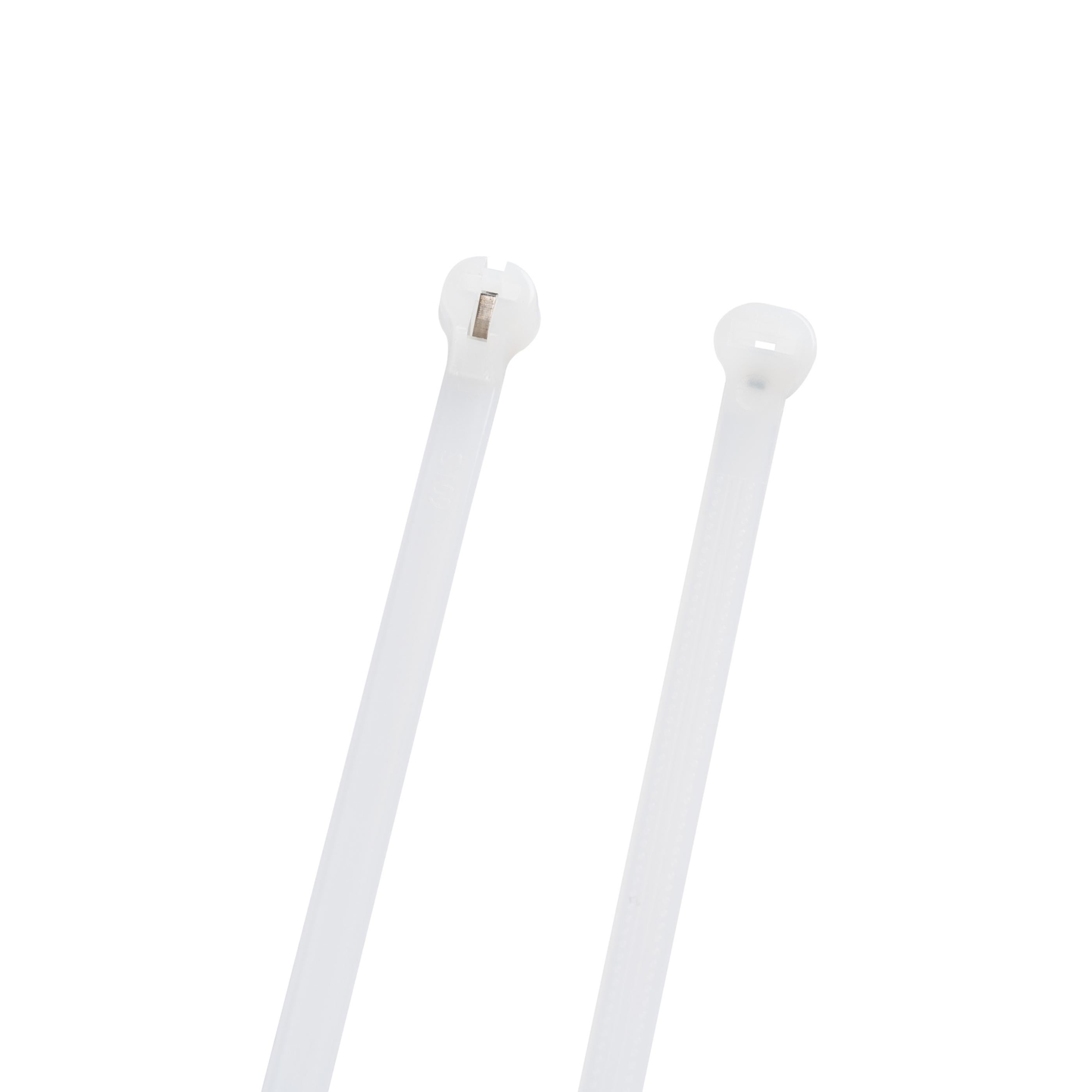 14.6-inch Natural Steel Tooth Zip Tie, 50-lb Tensile Strength, UL 21S Listed, 100-Pack