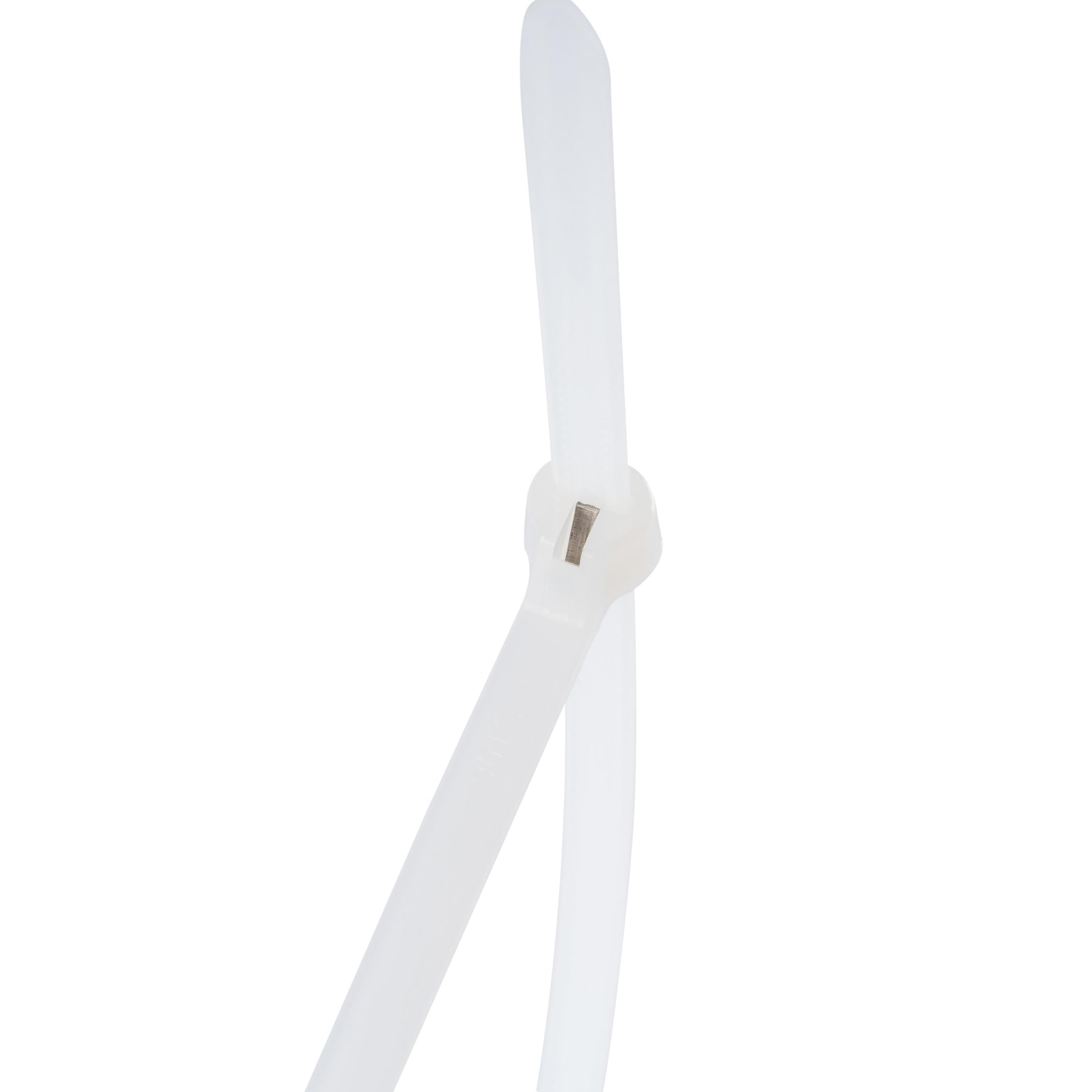 14.6-inch Natural Steel Tooth Zip Tie, 50-lb Tensile Strength, UL 21S Listed, 100-Pack