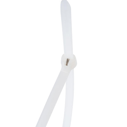 14.6-inch Natural Steel Tooth Zip Tie, 50-lb Tensile Strength, UL 21S Listed, 100-Pack
