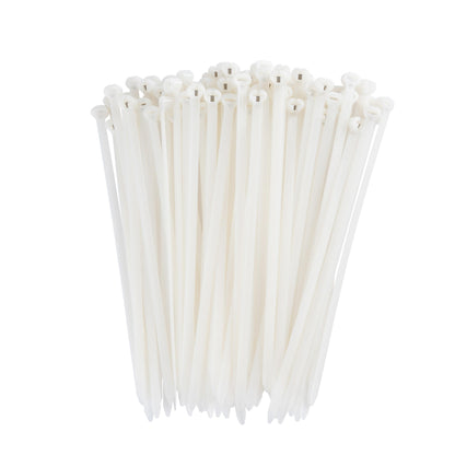 8.6-inch Natural Steel Tooth Zip Tie, 120-lb Tensile Strength, UL 21S Listed, 100-Pack