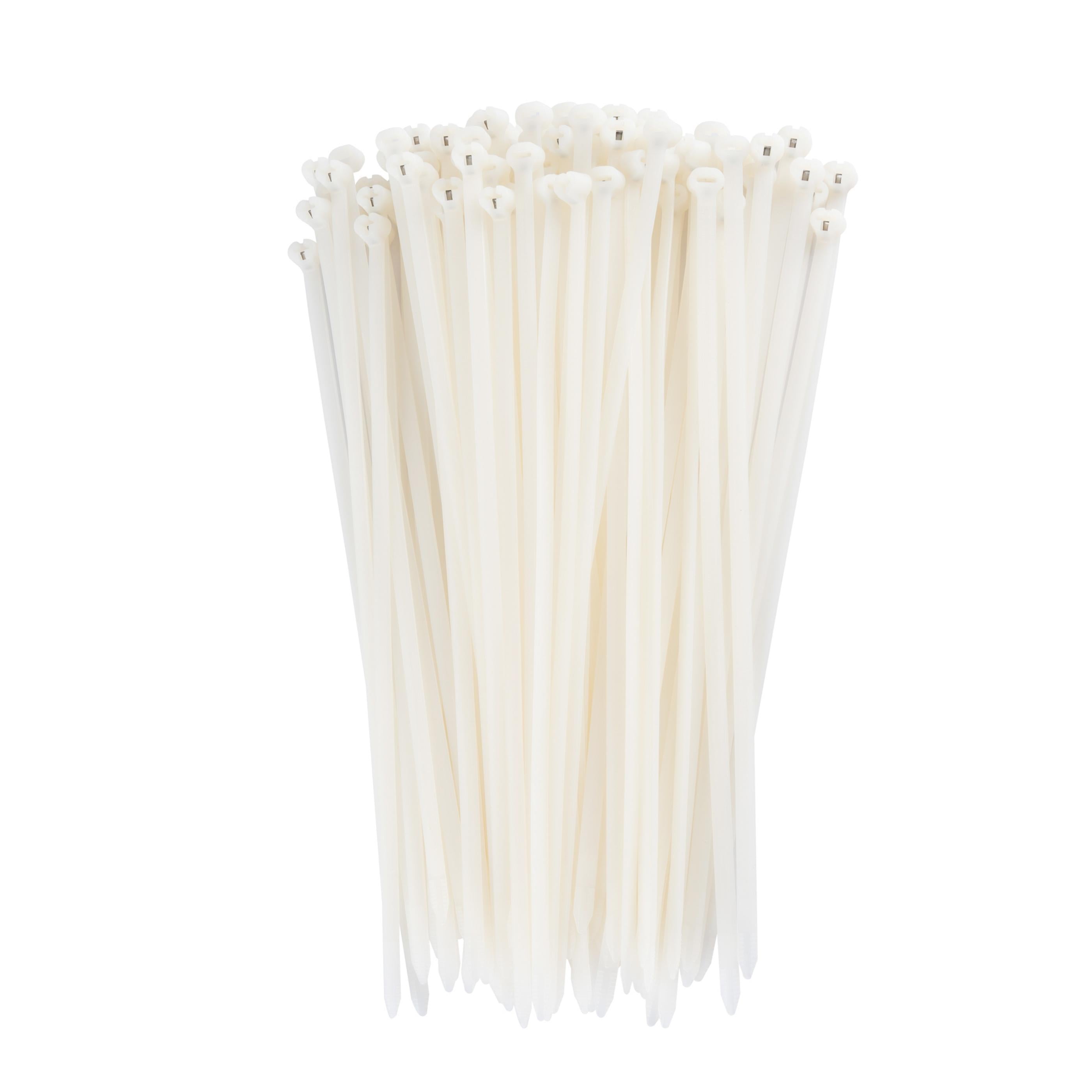 11.8-inch Natural Steel Tooth Zip Tie, 120-lb Tensile Strength, UL 21S Listed, 100-Pack