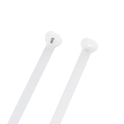 14.6-inch Natural Steel Tooth Zip Tie, 120-lb Tensile Strength, UL 21S Listed, 100-Pack