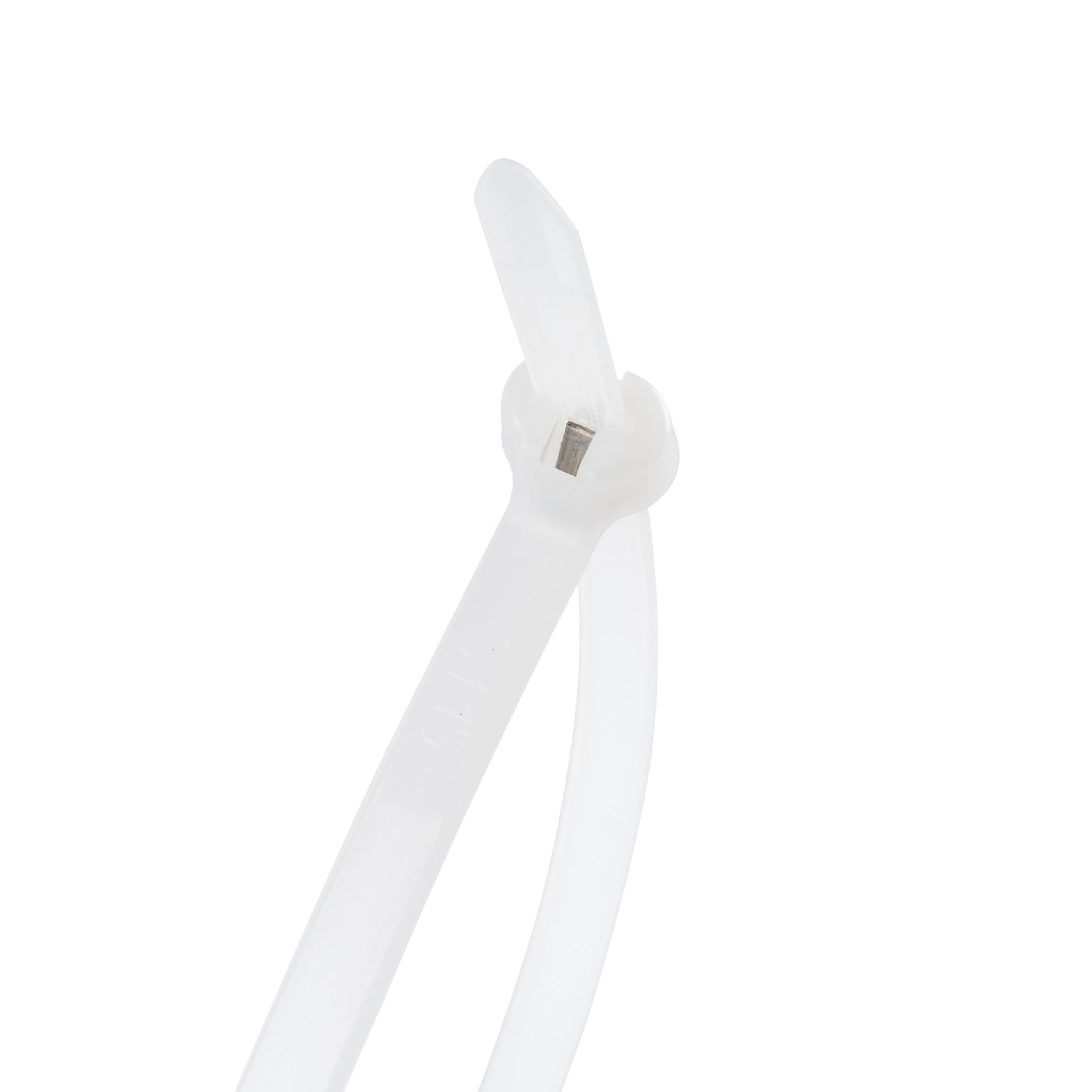 14.6-inch Natural Steel Tooth Zip Tie, 120-lb Tensile Strength, UL 21S Listed, 100-Pack