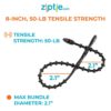 12-inch UV Resistant Black Double Loop Beaded Cable Tie, 50-lb Tensile  Strength, 15-Pack