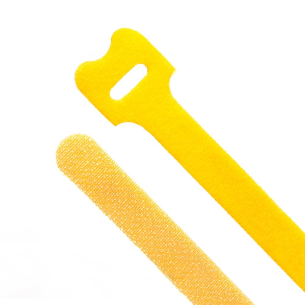 8-inch Yellow Hook and Loop, 5.6-lb Tensile Strength, 10-Pack