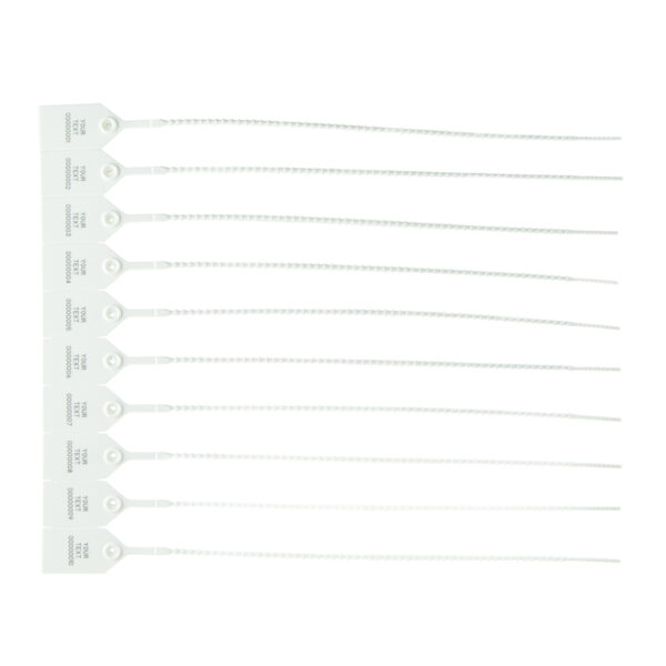 12 Inch White Pull-Tight Security Seal Group